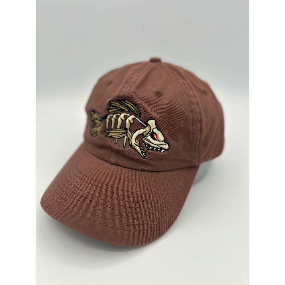 Outdoor Cap Hat Skeleton Fish Unisex OSFM Brown Fishing Streetwear